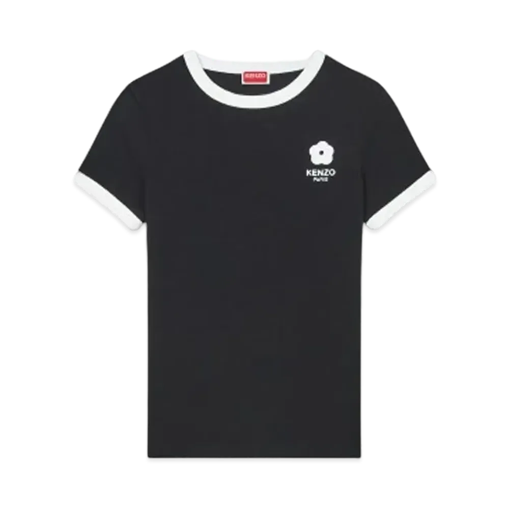 KENZO 'BOKE FLOWER 2.0' Embroidered Rib T-shirt "Black"