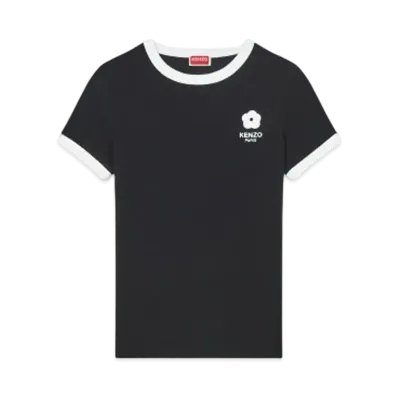 KENZO 'BOKE FLOWER 2.0' Embroidered Rib T-shirt "Black"