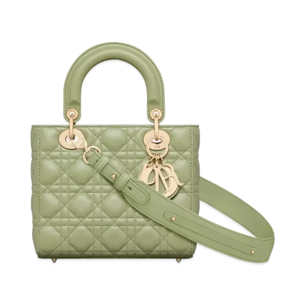 Dior Small Lady Bag My ABCDior Cannage Lambskin "Ethereal Green"
