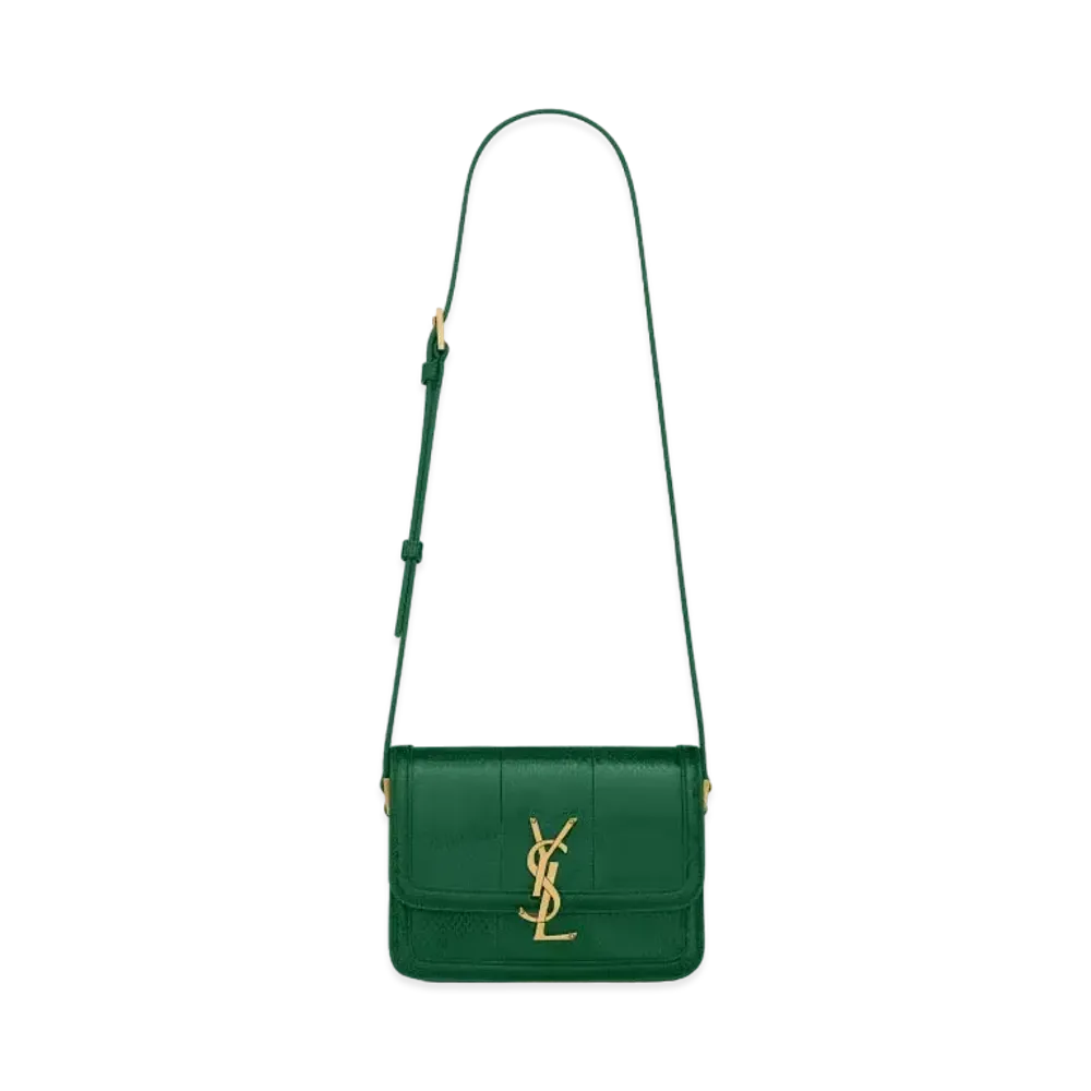Saint Laurent Solferino Small Satchel In Lacquered Ayers "Prairie Green"