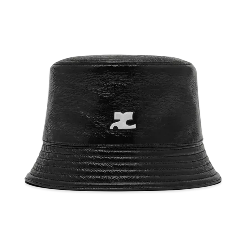 Courreges Signature Vinyl Bucket Hat "Black"