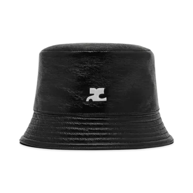 Courreges Signature Vinyl Bucket Hat "Black"