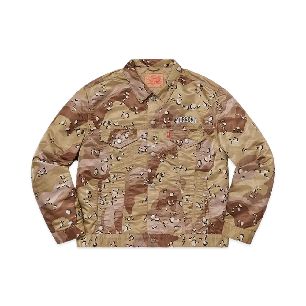 Supreme x Levi's Nylon Trucker Jacket "Chocolate Chip Camo"