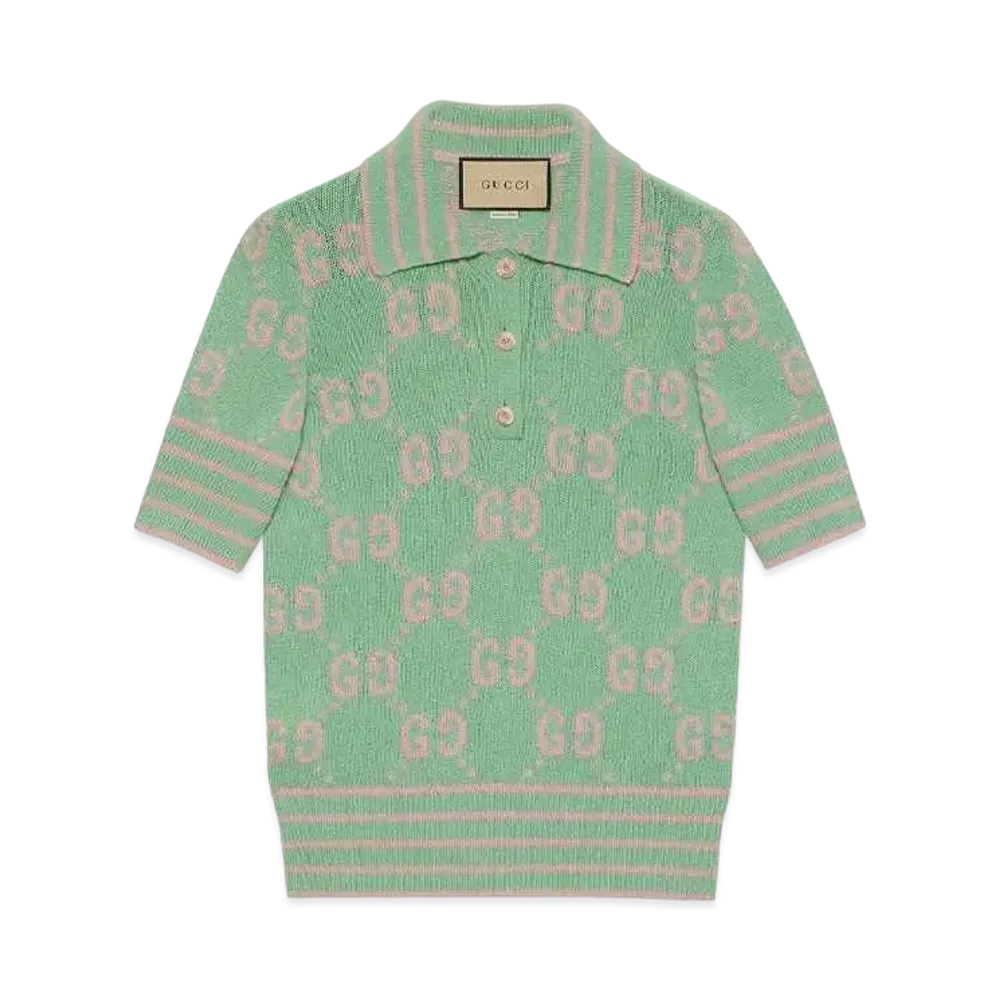 GUCCI GG Cotton Polo Shirt "Green"
