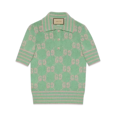 GUCCI GG Cotton Polo Shirt "Green"