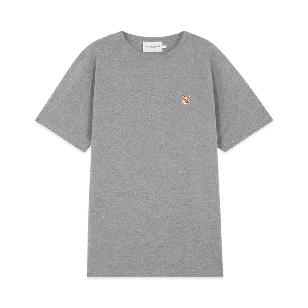 Maison Kitsune Fox Head Patch Relaxed T-shirt "Light Grey Melange/Black"
