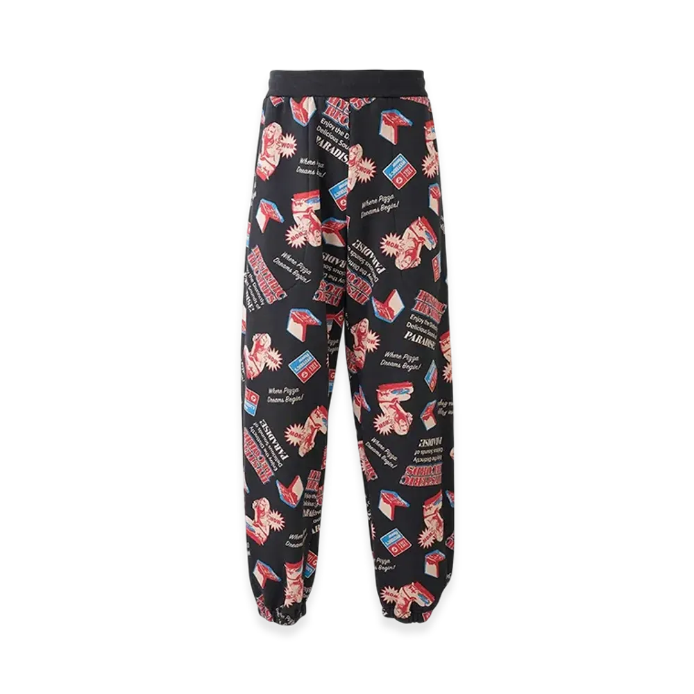 HYSTERIC GLAMOUR Hysteric Records Pattern Sweat Pants "Black"