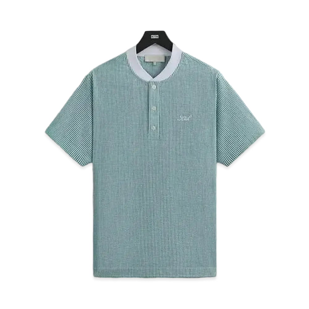 Kith Seersucker Pearson Henley Pullover "Conifer"