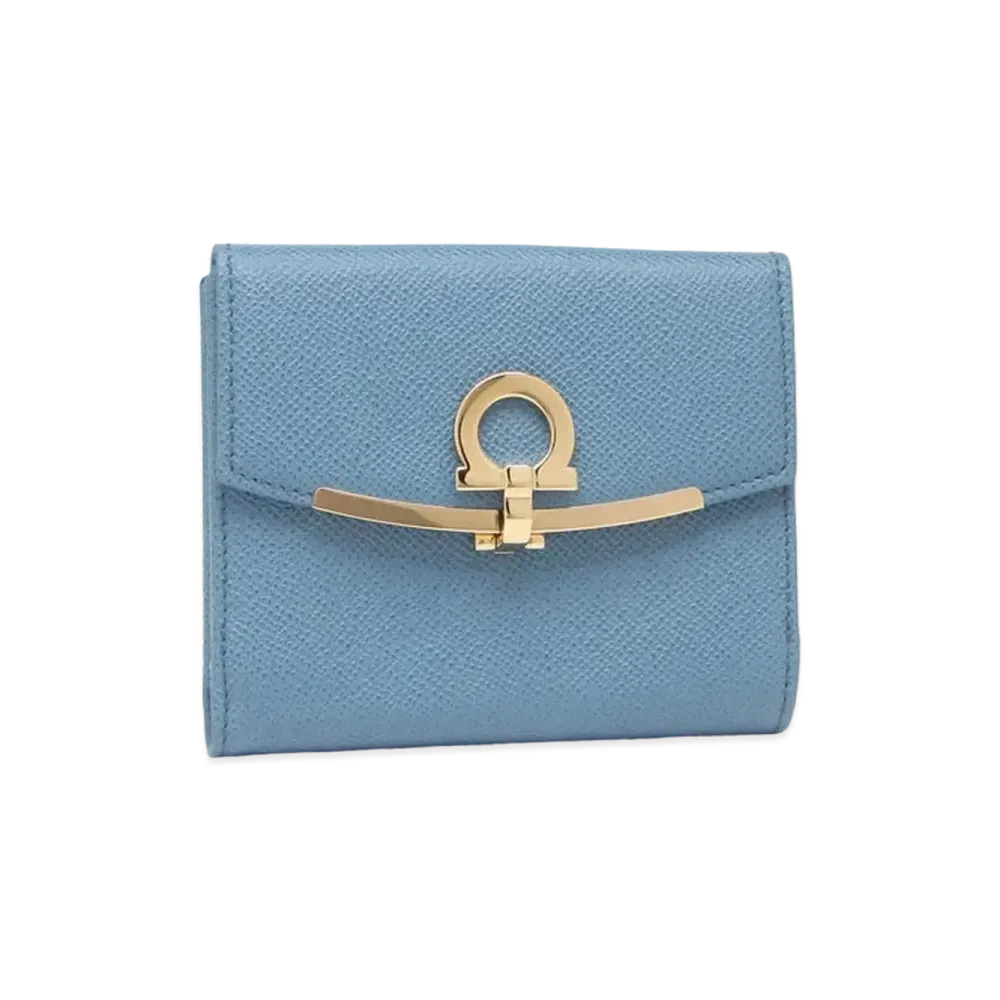 Salvatore Ferragamo Gancini French Wallet "Chambray"