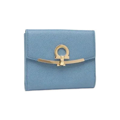 Salvatore Ferragamo Gancini French Wallet "Chambray"