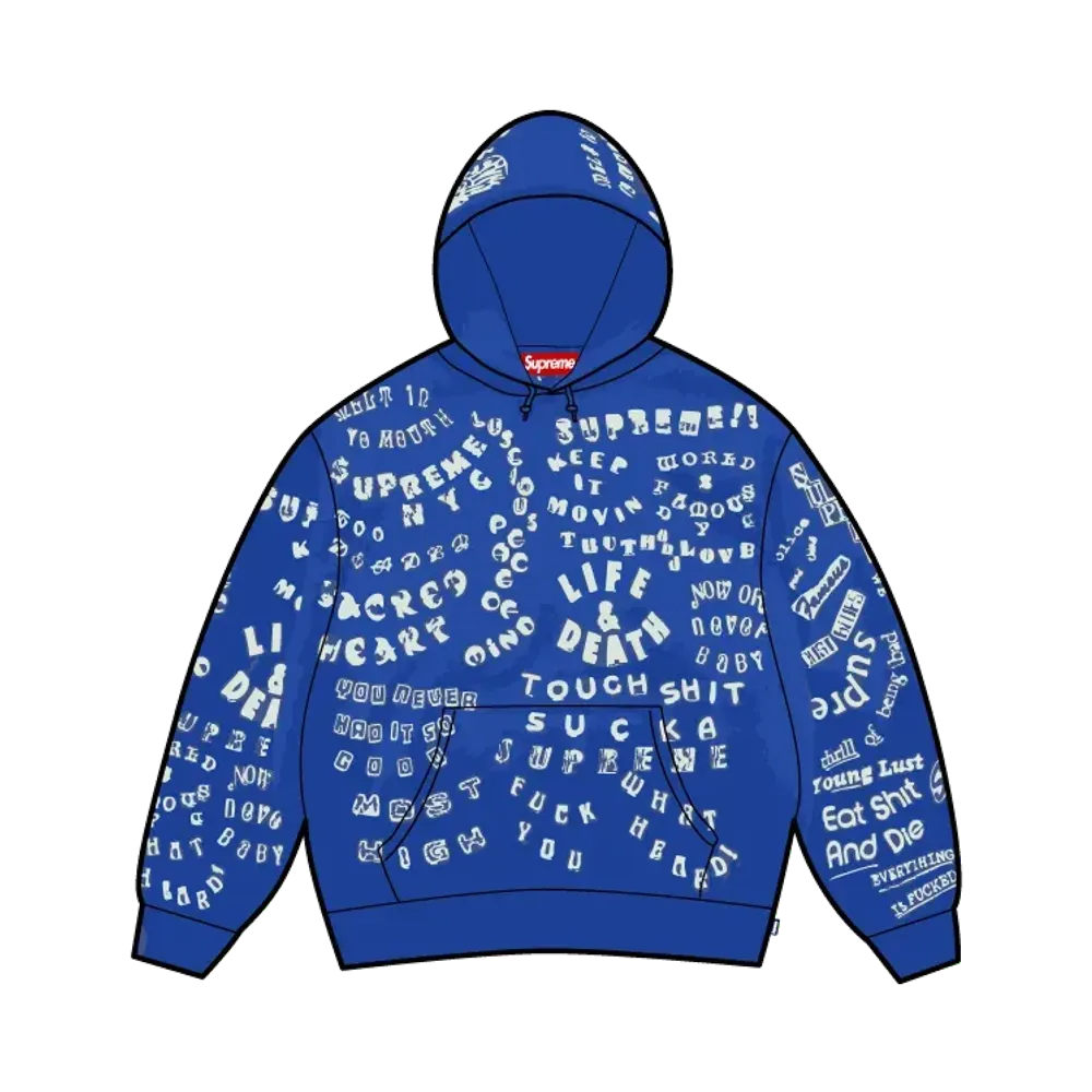 Supreme Too Deadly Hooded Sweatshirt "Royal"
