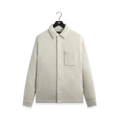 Kith Striped Interlock Ginza Shirt Jacket "Light Heather Grey"