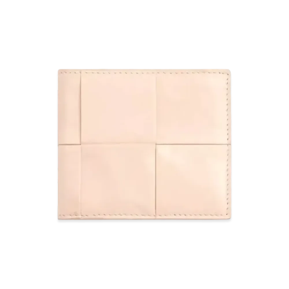 Bottega Veneta Casette Maxi Intrecciato Paper Calf Bi-fold Wallet "Melon Washed"