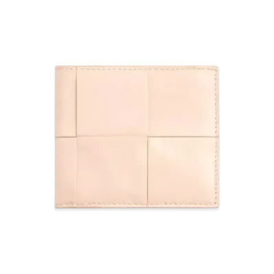 Bottega Veneta Casette Maxi Intrecciato Paper Calf Bi-fold Wallet "Melon Washed"