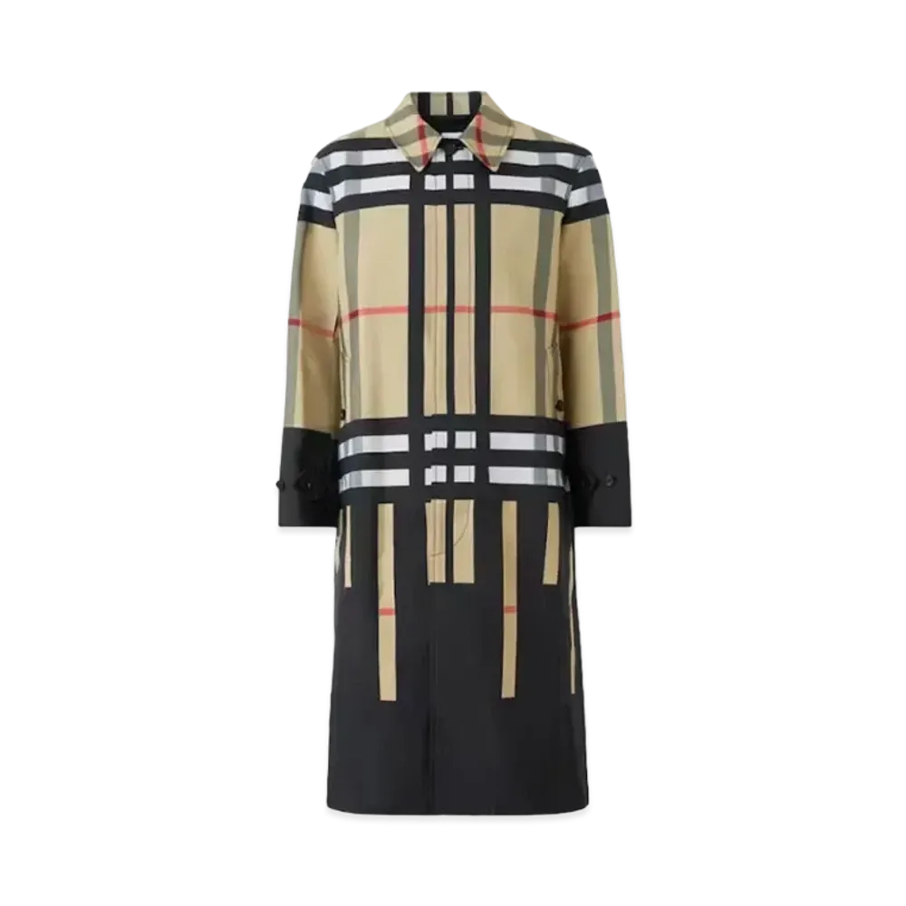 Burberry Men's Sliced Check Nylon Car Coat "Archive Beige"