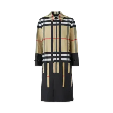 Burberry Men's Sliced Check Nylon Car Coat "Archive Beige"