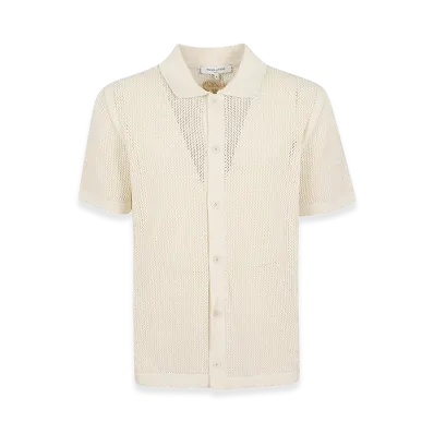 Maison Kitsune Open Knit Short Sleeve Cardigan "Pure"