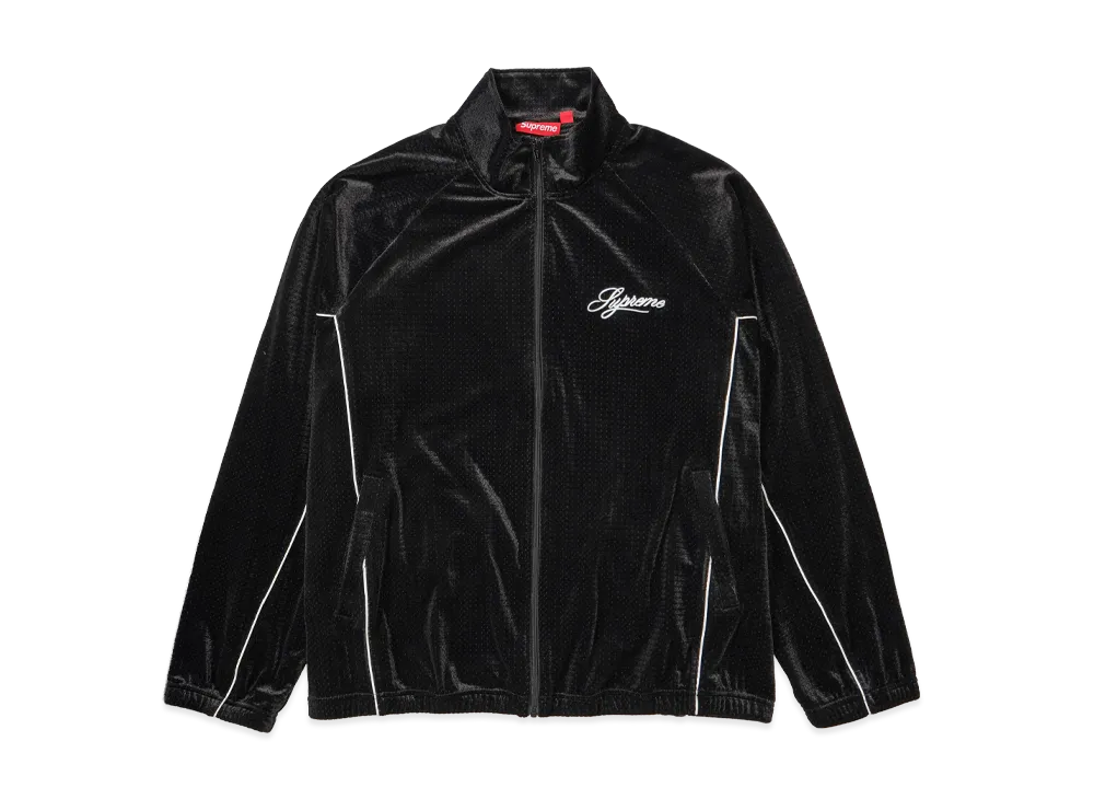 Supreme Velour Mesh Track Jacket "Black"