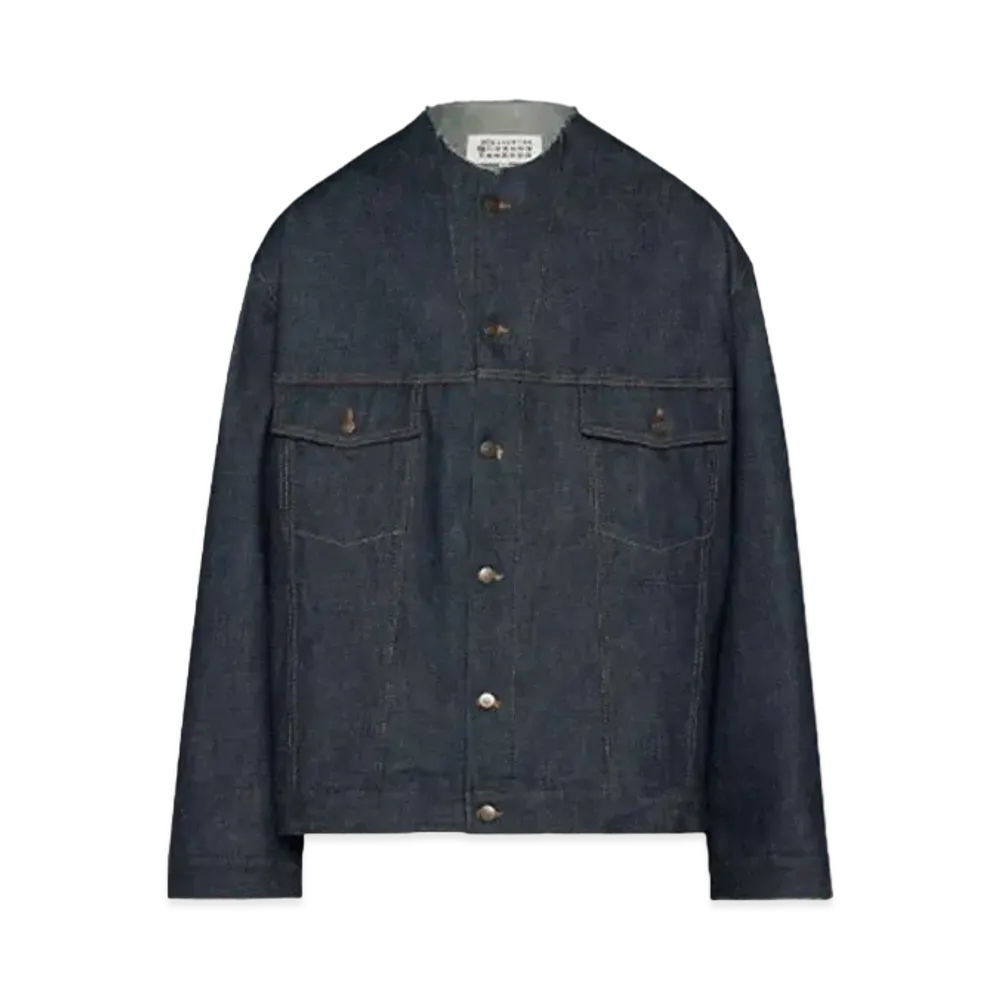 Maison Margiela Collarless Denim Jacket "Navy"