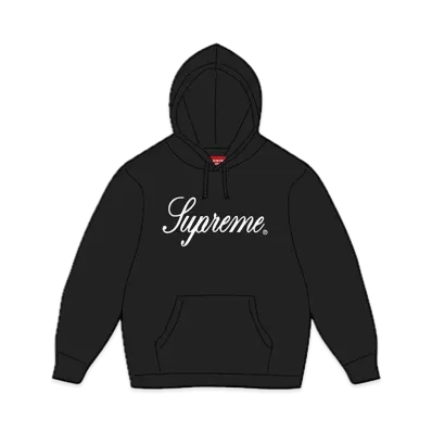 Supreme Raised Script Hooded Sweatshirt "Black"