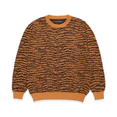 WACKO MARIA Tiger Jacquard Knit Sweater "Orange"