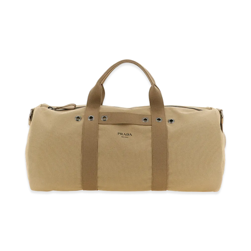 PRADA Canvas Travel Bag "Beige"