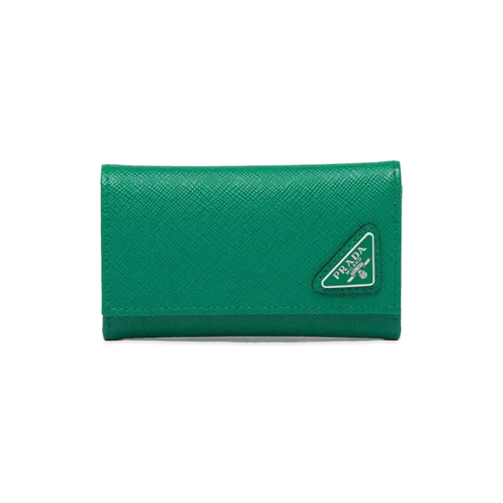 PRADA Saffiano Leather Key Case "Green"