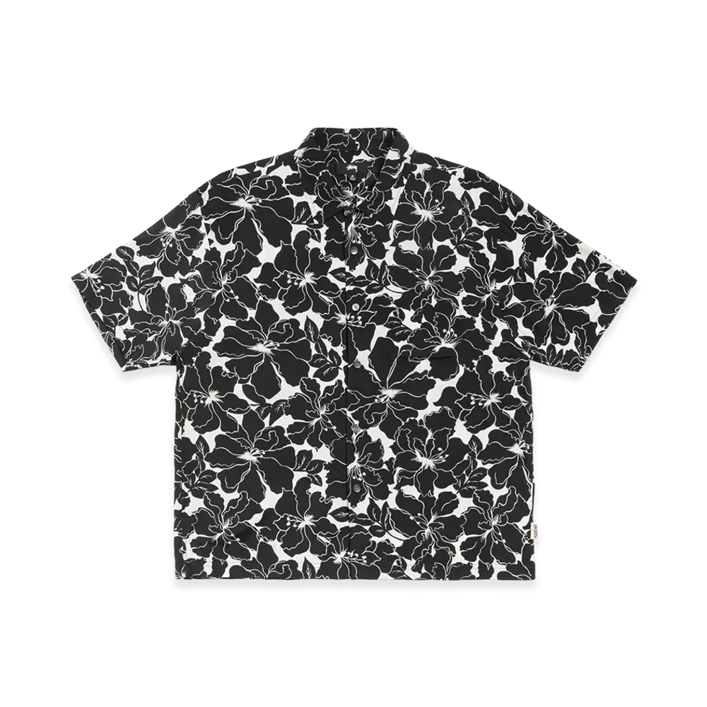 Stussy Floral Hawaiian Shirt "Black"