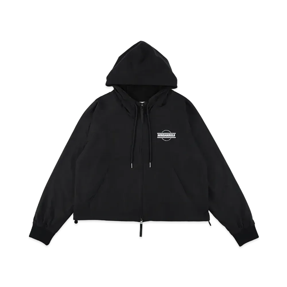 WIND AND SEA Fleece Zip Up Hooded Shirt "Black"