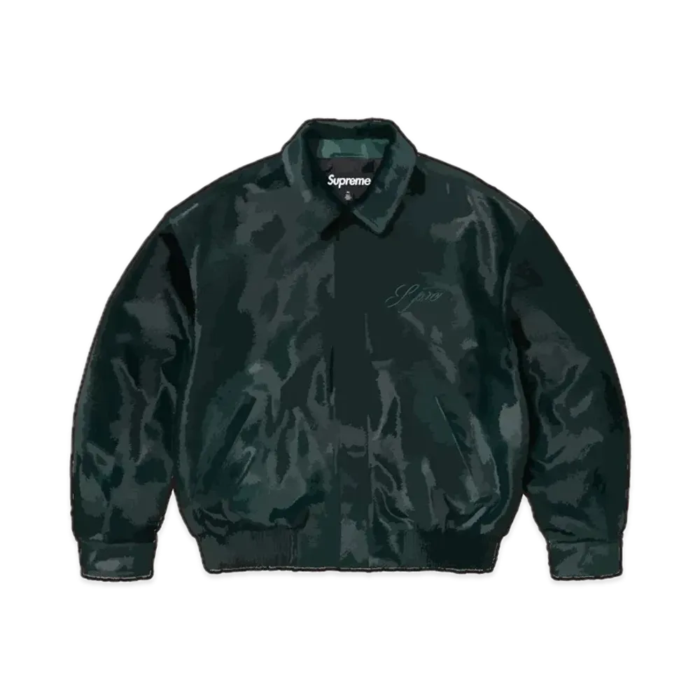 Supreme Ponyhair Varsity Jacket "Green"