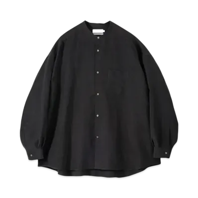 Graphpaper Linen Cupro L/S Oversized Band Collar Shirt "Black"