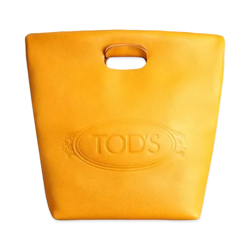 TOD'S Shopping Tote In Leather Medium "Yellow"