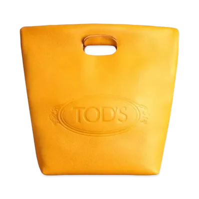 TOD'S Shopping Tote In Leather Medium "Yellow"