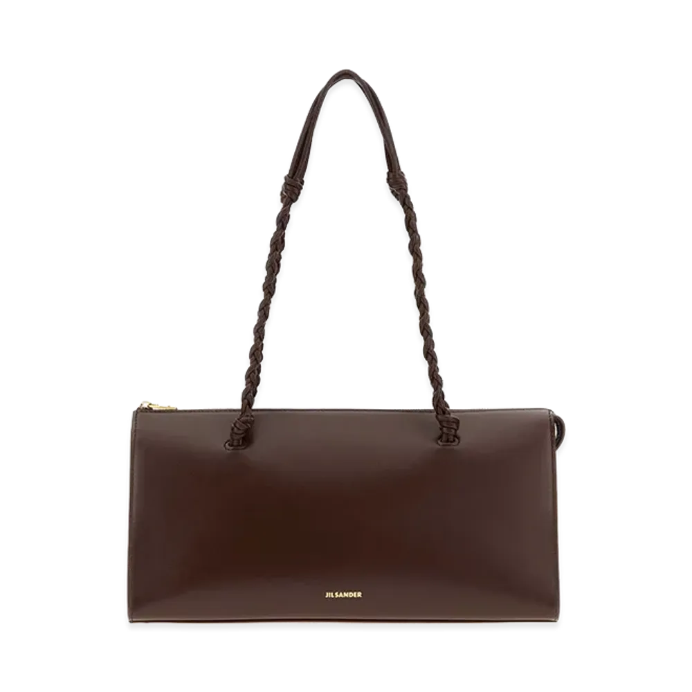 Jil Sander Women's Leather Tangle Tent Shoulder Bag "Brown/Chocolate"