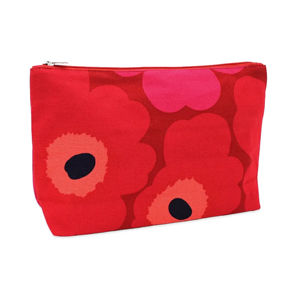 Marimekko Women's Pouch Pieni Unikko Relle "Dark Red/Red"