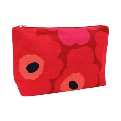 Marimekko Women's Pouch Pieni Unikko Relle "Dark Red/Red"
