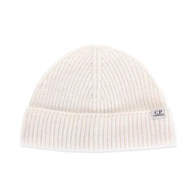 C.P. Company Ribbed Wool Hat "Cream"