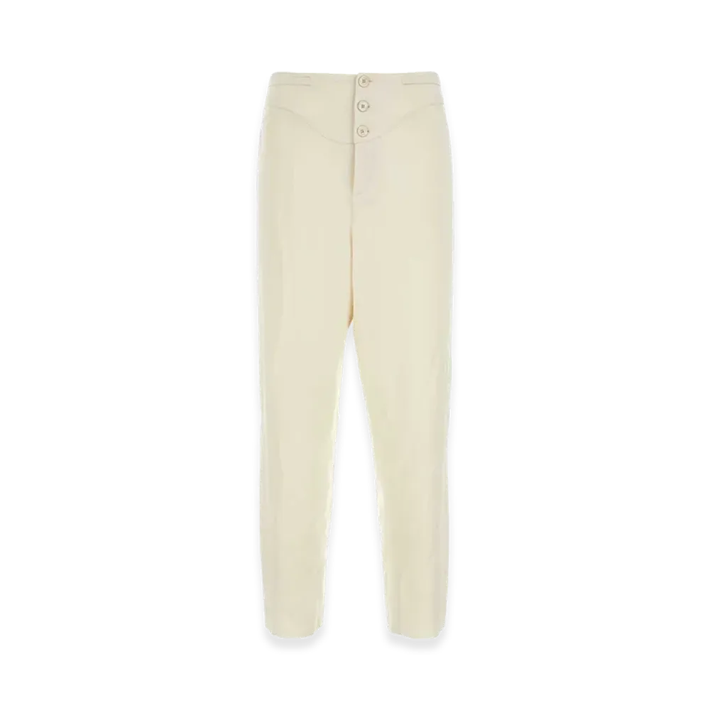 Saint Laurent Ivory Satin Pant "White"