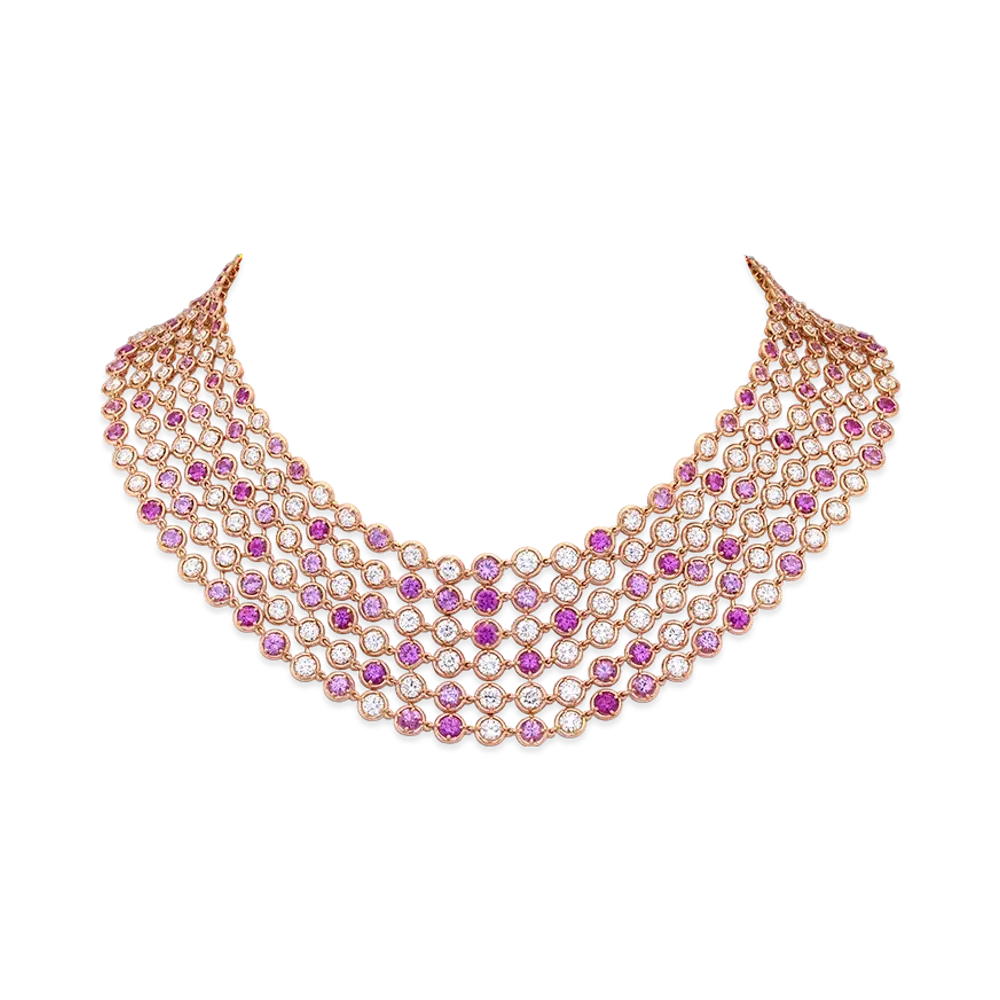Van Cleef & Arpels Palmyre necklace "18K Rose gold/Sapphire/Diamond"