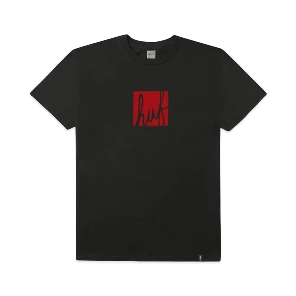 HUF Script Box Logo S/S Tee "Black"