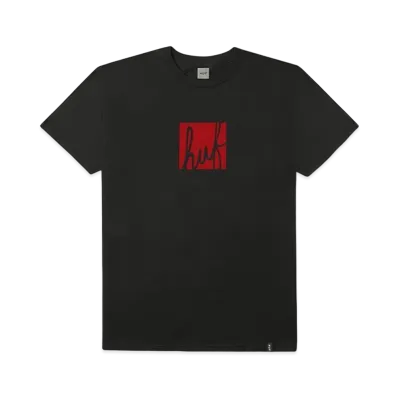 HUF Script Box Logo S/S Tee "Black"