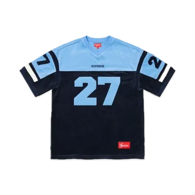 Supreme Velour Football Jersey "Navy"
