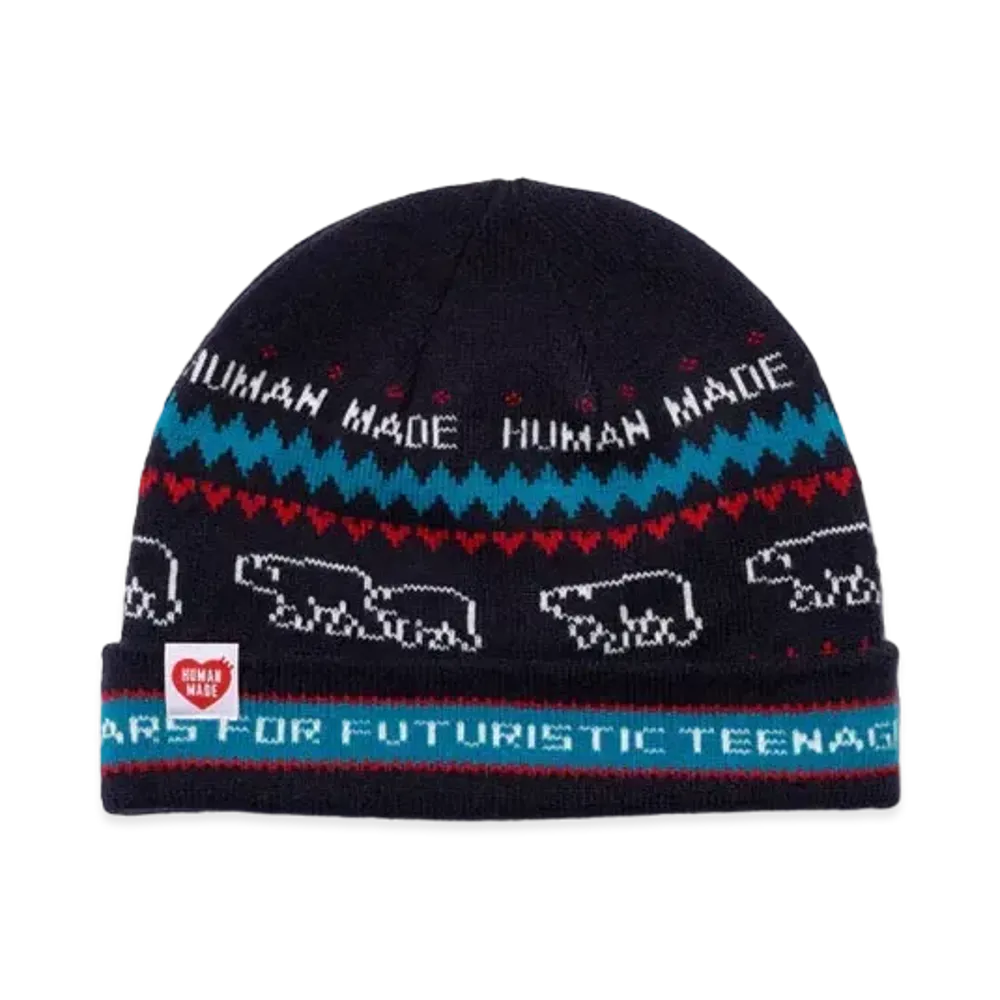 HUMAN MADE Jacquard Beanie "Navy"