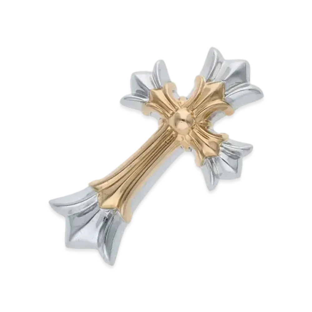 Chrome Hearts 18K 22K Small Dable CH Cross Pendant Necklace Top "White Gold/Yellow Gold"