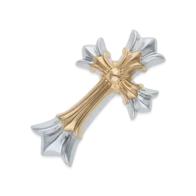 Chrome Hearts 18K 22K Small Dable CH Cross Pendant Necklace Top "White Gold/Yellow Gold"