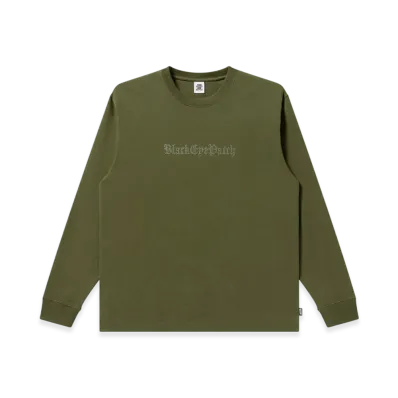 BlackEyePatch Rhinestoned OE Logo L/S Tee "Olive"