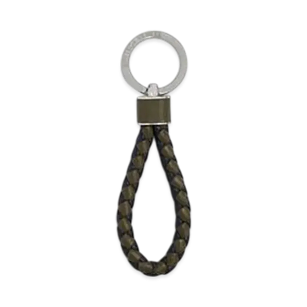 Bottega Veneta Intreccio Key Ring "Abyss/Cypress"