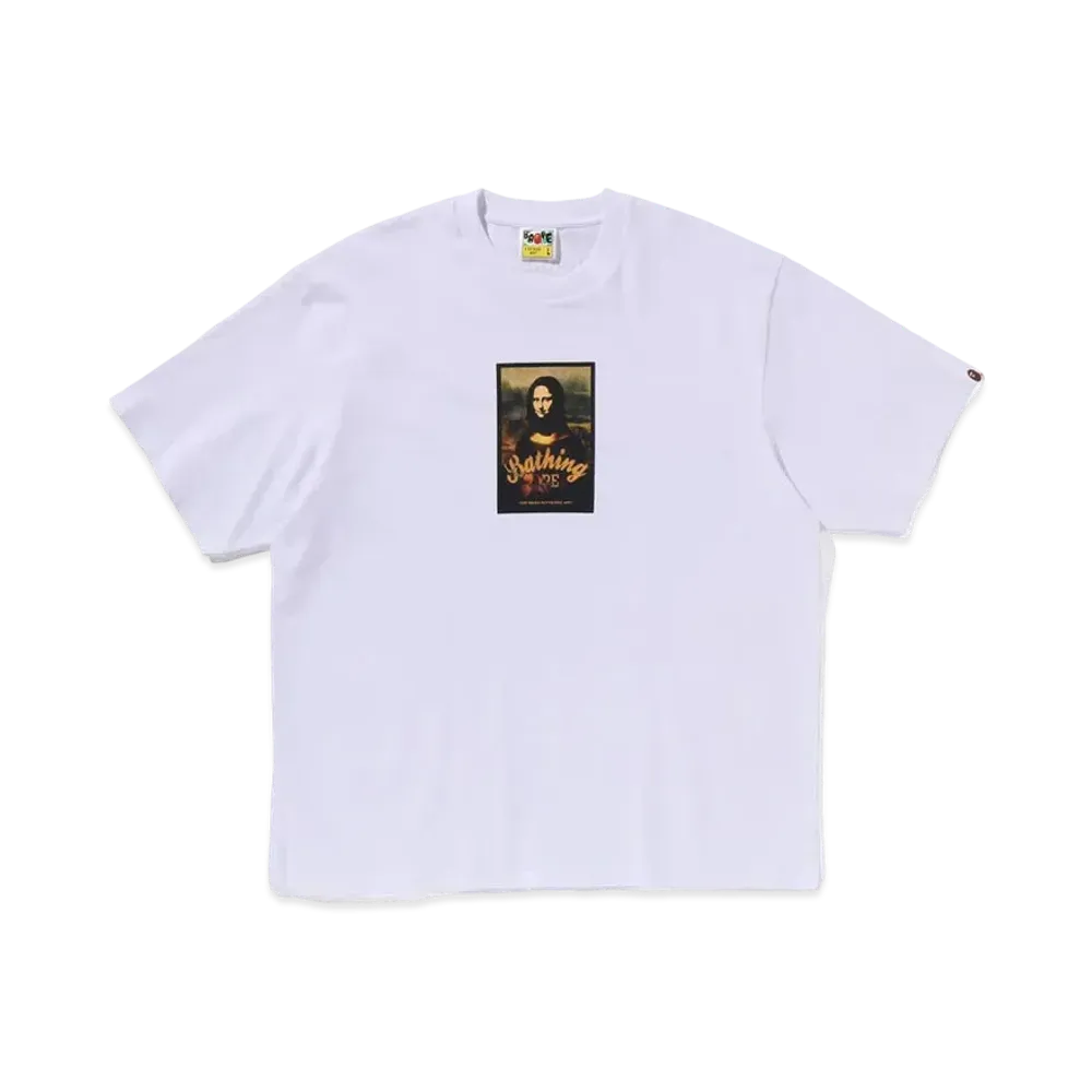 A BATHING APE Art Print Relaxed Fit Tee "White"