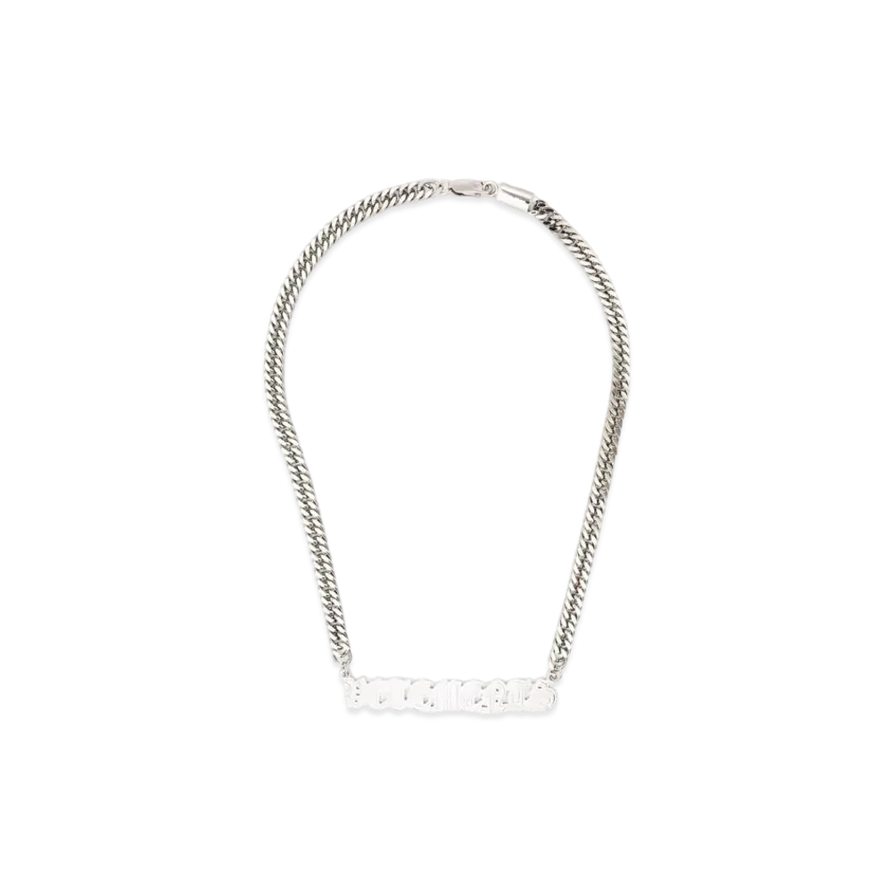 VETEMENTS Logo Plate Necklace "Silver"