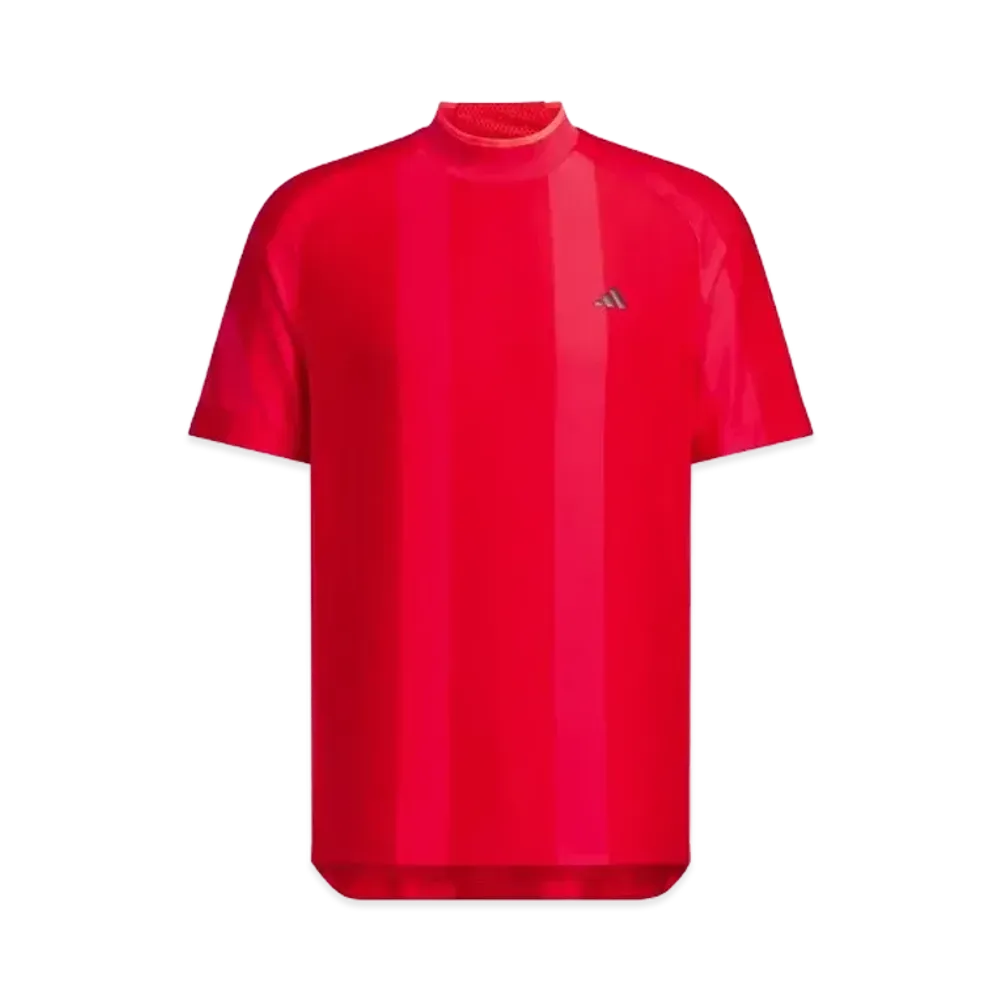 adidas Adizero Mesh Mockneck Short Sleeve Shirt "Pure Ruby"